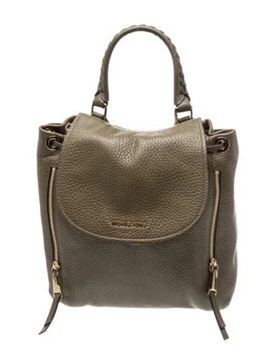 Pre-owned Michael Kors Leather Backpack In Green