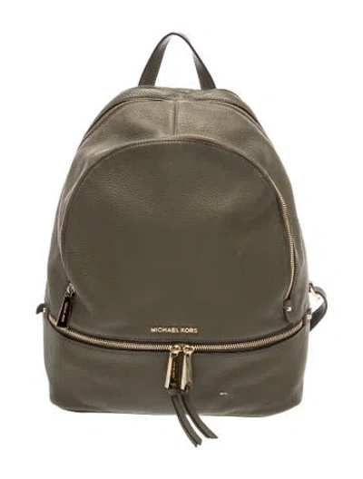 Pre-owned Michael Kors Leather Backpack In Green