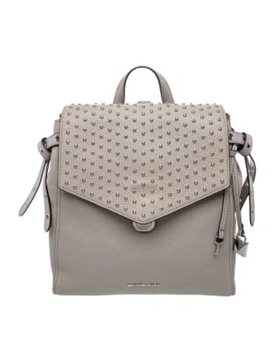Pre-owned Michael Kors Leather Backpack In Grey
