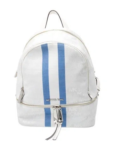 Pre-owned Michael Kors Leather Backpack In Metallic/silver