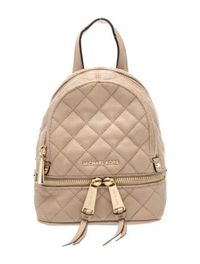Pre-owned Michael Kors Leather Backpack In Neutral
