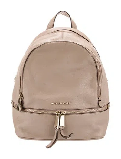 Pre-owned Michael Kors Leather Backpack In Neutral
