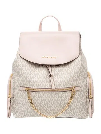 Pre-owned Michael Kors Leather Backpack In Neutrals/pink