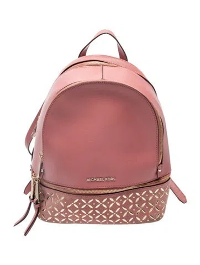 Pre-owned Michael Kors Leather Backpack In Pink