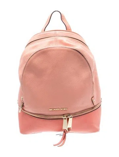 Pre-owned Michael Kors Leather Backpack In Pink