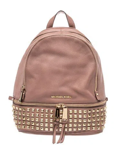 Pre-owned Michael Kors Leather Backpack In Pink