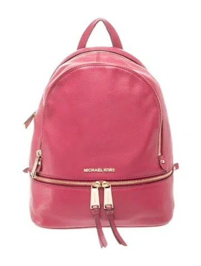 Pre-owned Michael Kors Leather Backpack In Pink