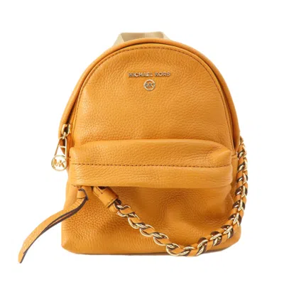 Pre-owned Michael Kors Leather Backpack () In Orange