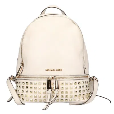 Pre-owned Michael Kors Leather Backpack () In White