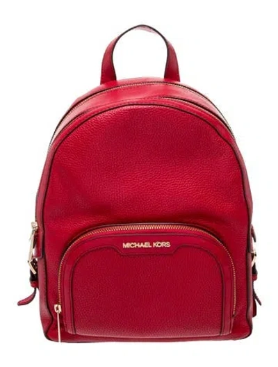 Pre-owned Michael Kors Leather Backpack In Red