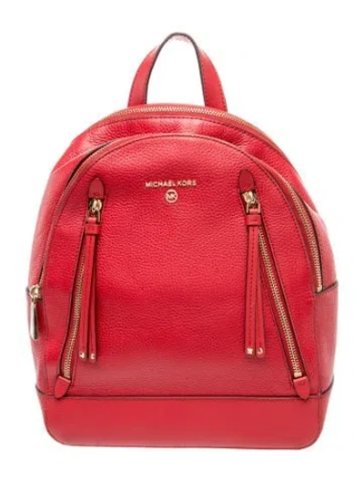 Pre-owned Michael Kors Leather Backpack In Red