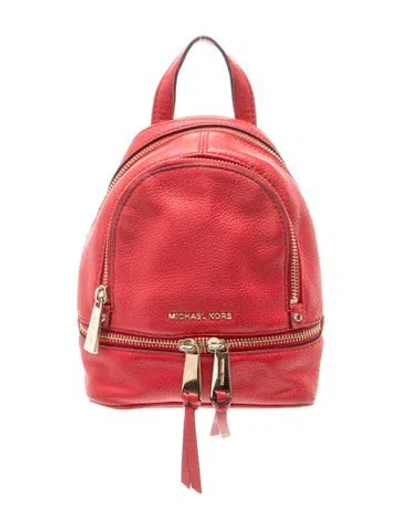 Pre-owned Michael Kors Leather Backpack In Red