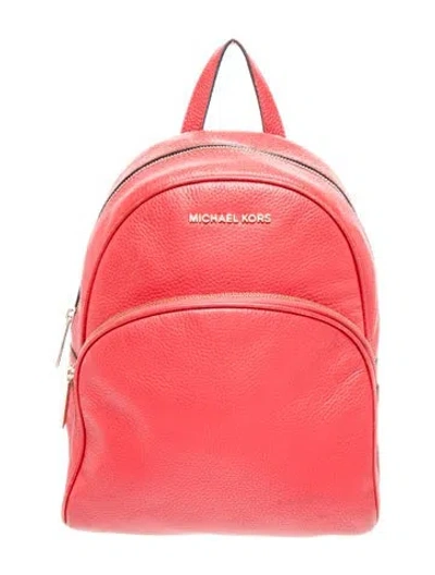 Pre-owned Michael Kors Leather Backpack In Red