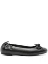 Michael Kors Astra Flex Ballet Ballet Flats In Black Leather In Black