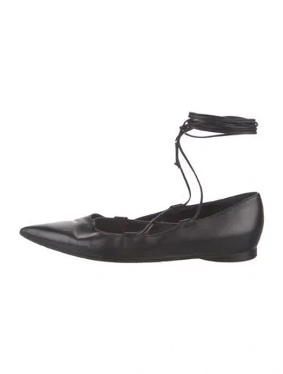 Pre-owned Michael Kors Leather Ballet Flats In Black