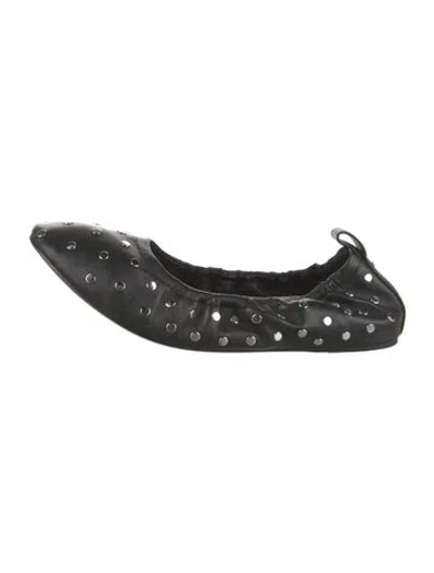 Pre-owned Michael Kors Leather Ballet Flats In Black