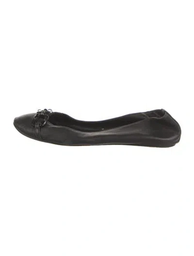 Pre-owned Michael Kors Leather Ballet Flats In Black
