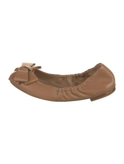 Pre-owned Michael Kors Leather Ballet Flats In Brown