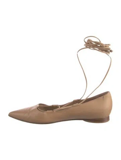 Pre-owned Michael Kors Leather Ballet Flats In Neutrals