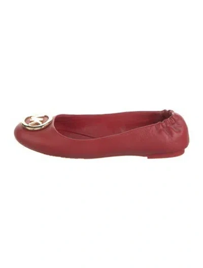 Pre-owned Michael Kors Leather Ballet Flats In Red