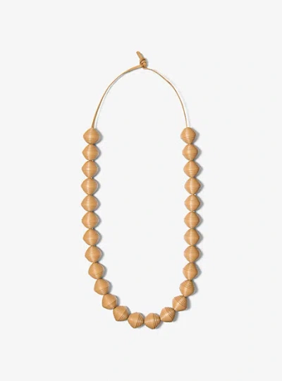 Michael Kors Leather Beads Necklace In Brown