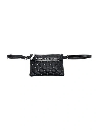 Pre-owned Michael Kors Leather Belt Bag In Black