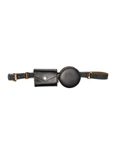 Pre-owned Michael Kors Leather Belt Bag In Black