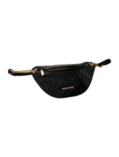 Pre-owned Michael Kors Leather Belt Bag In Black