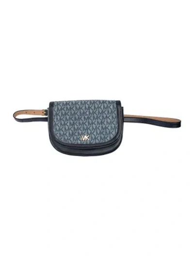 Pre-owned Michael Kors Leather Belt Bag In Blue