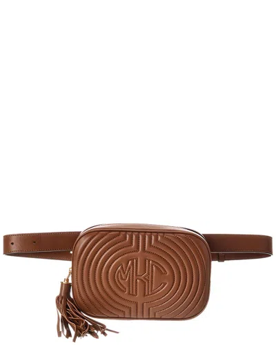 Michael Kors Leather Belt Bag In Brown