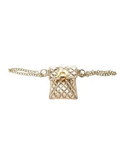 Pre-owned Michael Kors Leather Belt Bag In Gold