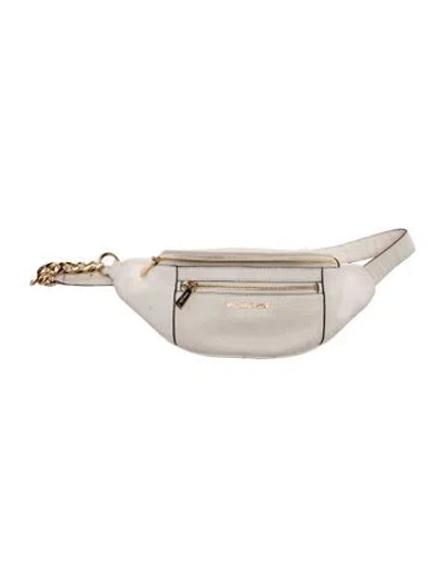 Pre-owned Michael Kors Leather Belt Bag In White