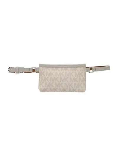 Pre-owned Michael Kors Leather Belt Bag In White