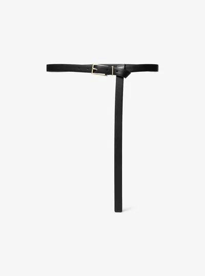 Michael Kors Leather Belt In Black