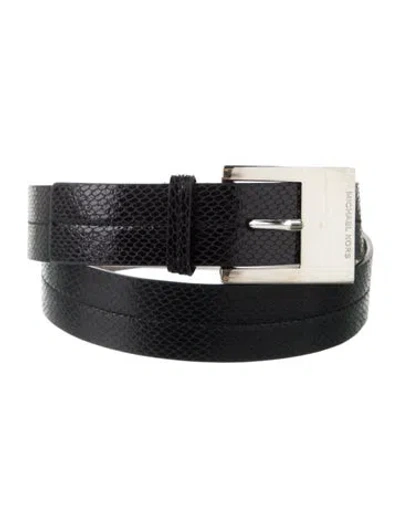 Pre-owned Michael Kors Leather Belt In Black