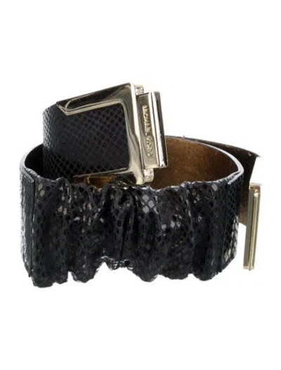 Pre-owned Michael Kors Leather Belt In Black