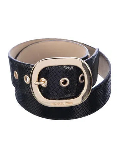 Pre-owned Michael Kors Leather Belt In Black