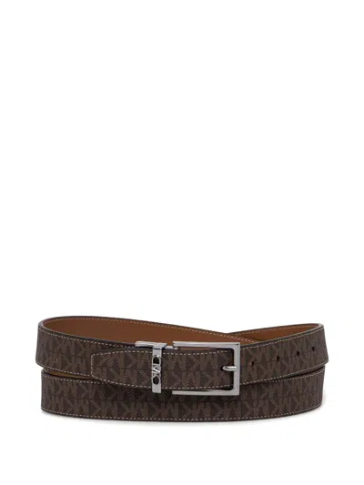 Michael Kors Leather Belt In Braun