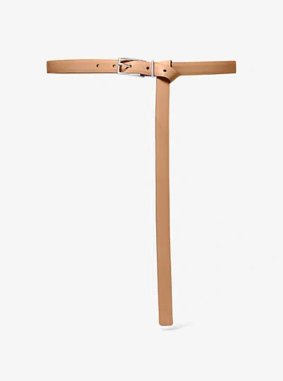 Michael Kors Leather Belt In Brown
