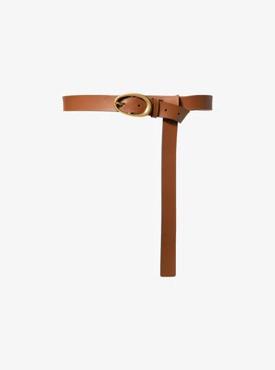 Michael Kors Leather Belt In Brown