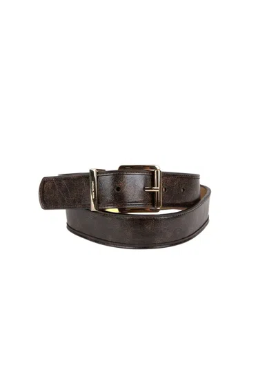 Michael Kors Leather Belt In Brown
