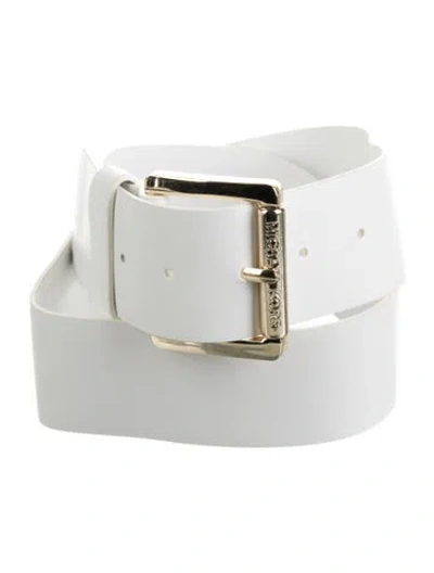 Pre-owned Michael Kors Leather Belt In White