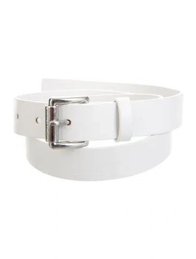 Pre-owned Michael Kors Leather Belt In White