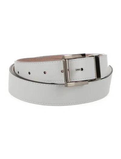 Pre-owned Michael Kors Leather Belt In White