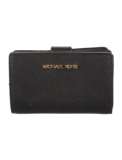 Pre-owned Michael Kors Leather Bifold Wallet In Black