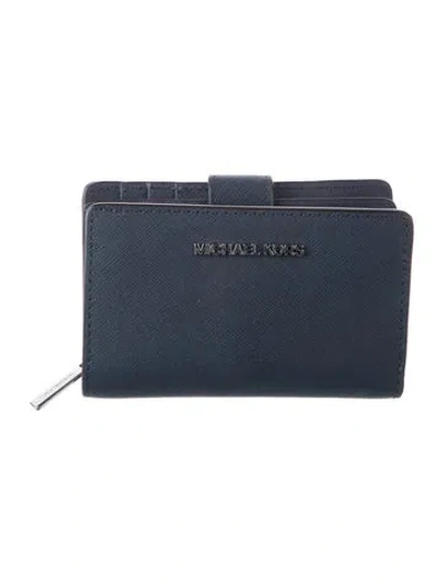 Pre-owned Michael Kors Leather Bifold Wallet In Black