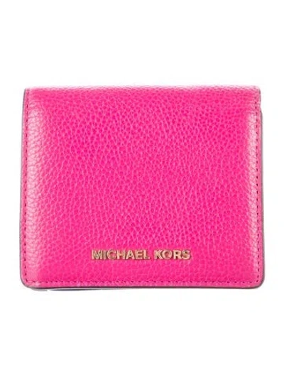 Pre-owned Michael Kors Leather Bifold Wallet In Pink