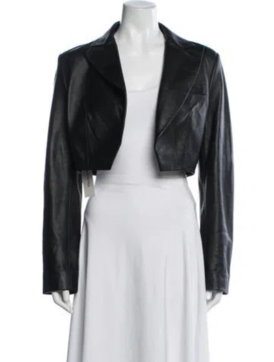 Pre-owned Michael Kors Leather Biker Jacket In Black