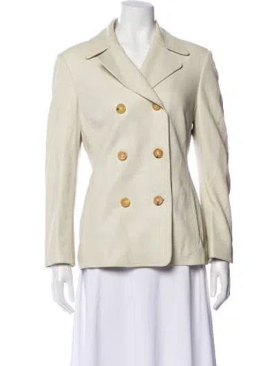 Pre-owned Michael Kors Leather Blazer In Neutral