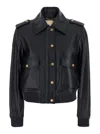 Michael Kors Leather Blouson In Black